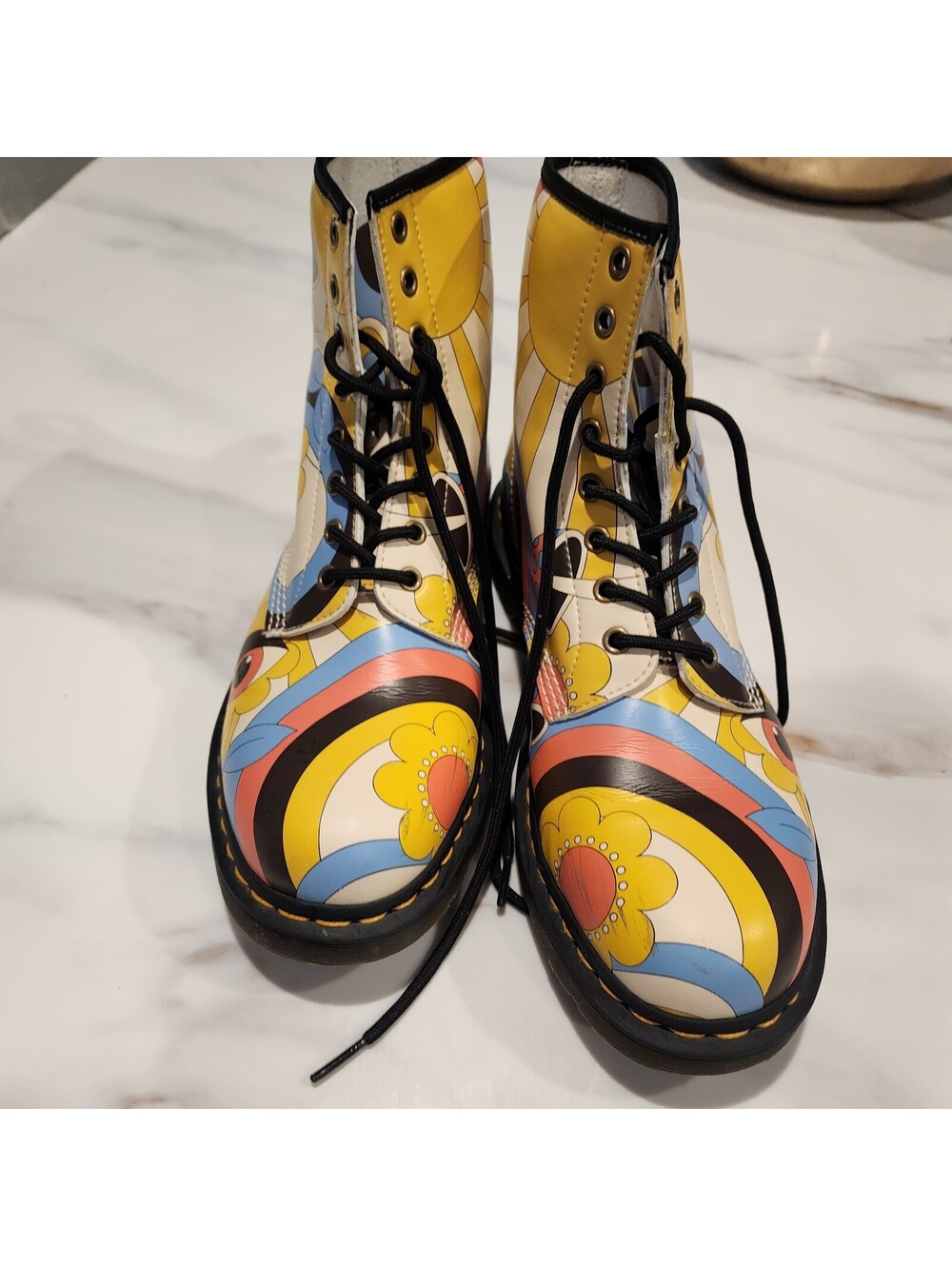 Rare Dr. Martens Vegan 1460 Retro Ray Kemble Psychedelic Boots Men’s 11 - Picture 2 of 12